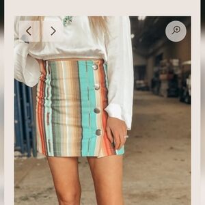 Rhonda Stark Turquoise Serape Skirt